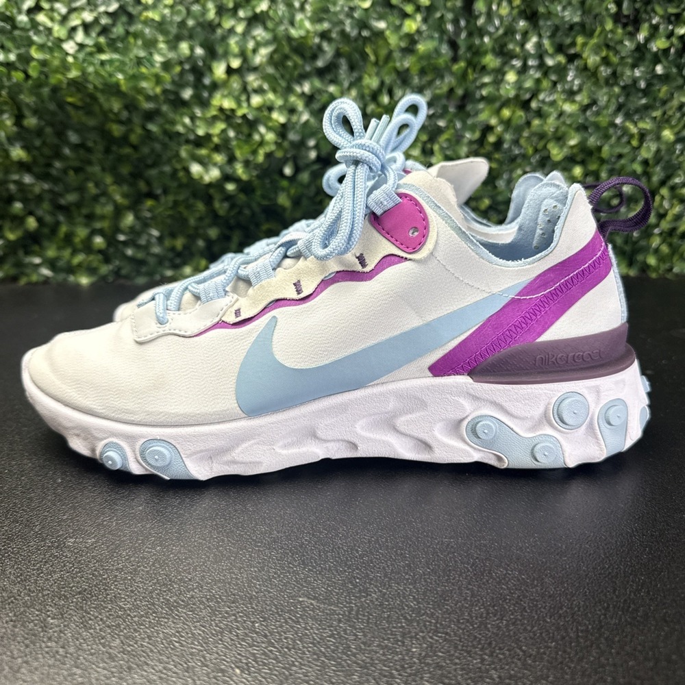 Nike React Element 55 Shoes Womens Size 9 Blue Cushioned BQ2728-008 Sneakers